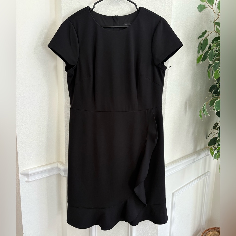 Saks Fifth Avenue Black Ruffle Dress